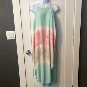 She and Sky Mint Green and Pink Maxi Dress